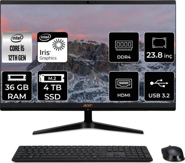 Hp Acer Aspire C24-1700 İ5 1235U 36Gb Ram 4Tb Ssd 23.8" Fhd Fdos All In One Pc Dq.Bjwem.006 - Image 1