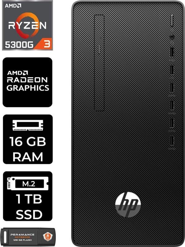 Hp Pro Tower 295 G9 E6D391Ea163 R3 5300G 16Gb Ram 1Tb Ssd Rx550 4Gb Fdos Masaüstü Bilgisayar - Image 1