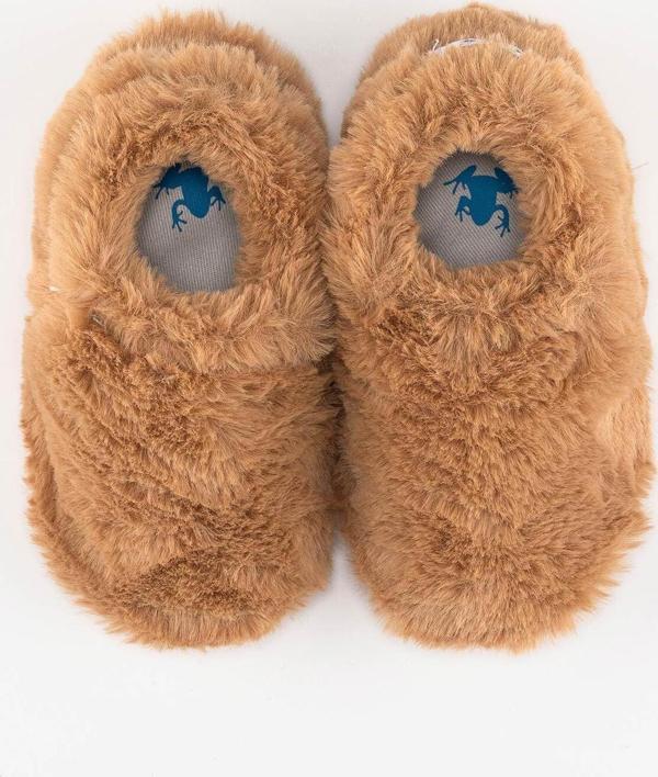 Hopfrög Furry Furry Kestane Kahverengi Kürk Barefoot Patik - Image 1