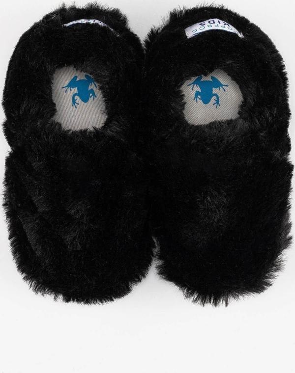 Hopfrög Furry Furry Siyah Kürk Barefoot Patik - Image 1