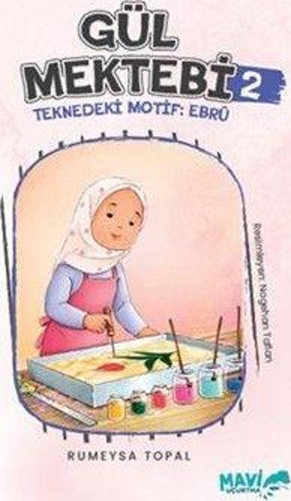Gül Mektebi 2 - Teknedeki Motif Ebru - Mavi Uçurtma - Image 1