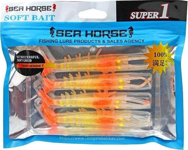 Sea Horse Manic Shrimp 7cm Uv Orange Package 4 Lü   - Image 1