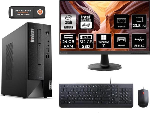 Lenovo Neo 50S Ae02Vtxs072 İ3 12100 24Gb Ram 512Gb Ssd 23.8" W11H Masaüstü Bilgisayar - Image 1