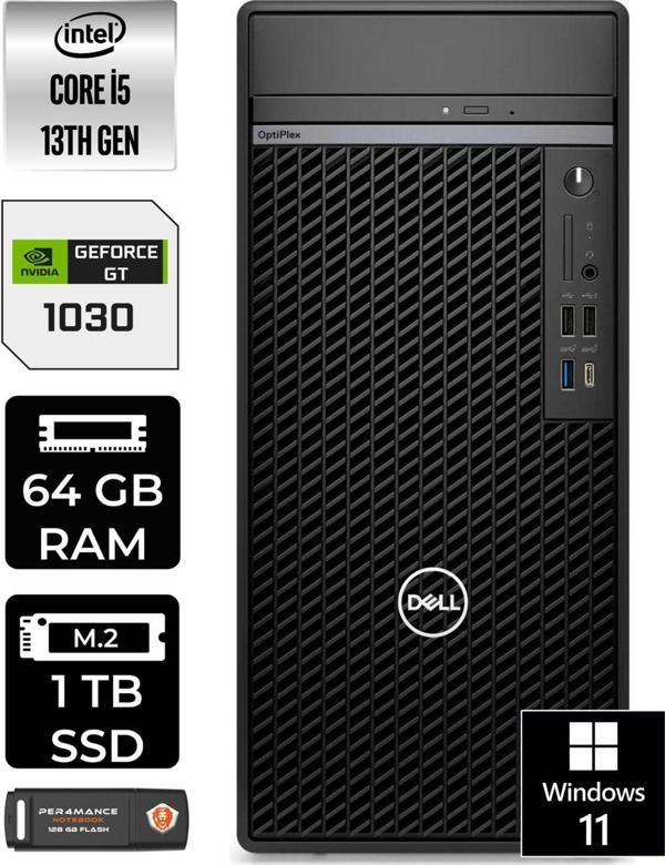 Dell Optıplex 7010 En010O7010598 İ5 13500 64Gb Ram 1Tb Ssd Gt1030 W11P Masaüstü Bilgisayar - Image 1