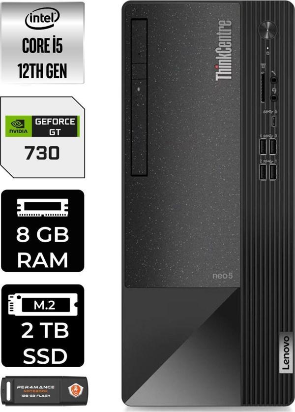 Lenovo Neo 50T 11Se00Bjtxe304 İ5 12400 8Gb Ram 2Tb Ssd Gt730 Fdos Masaüstü Bilgisayar - Image 1