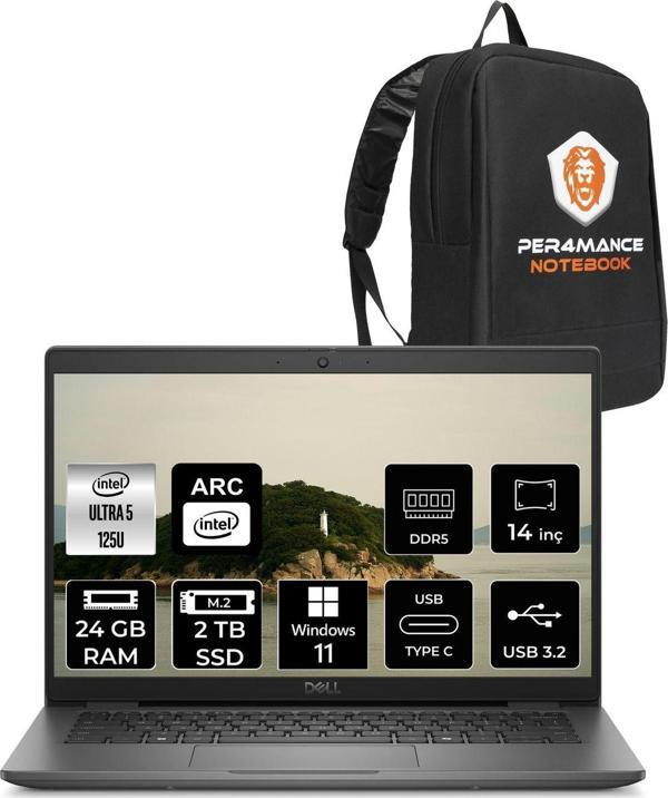 Dell Latitude 3450 Ultra 5 125U 24Gb 2Tb Ssd 14'' Fhd W11H Taşınabilir Bilgisayar & Per4 Çanta - Image 1