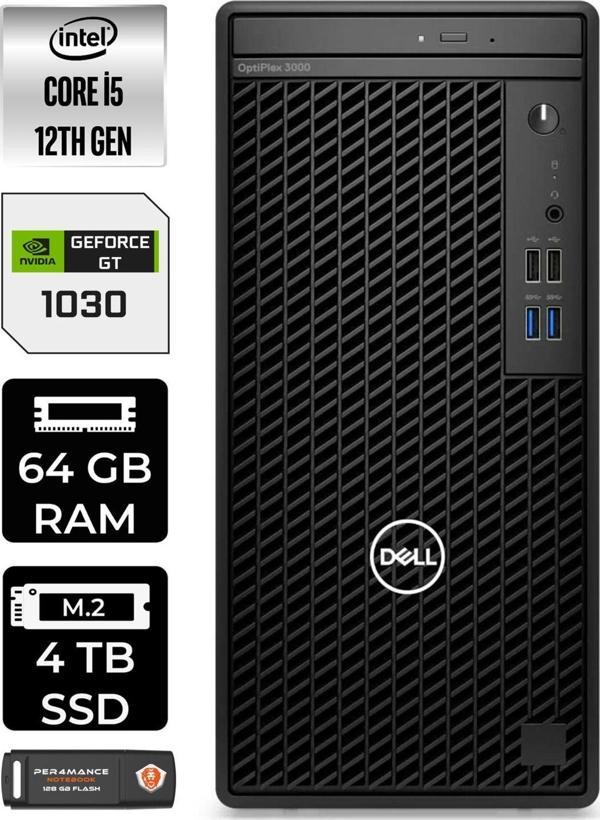 Dell Optıplex 3000 En010O3000600 İ5 12500 64Gb Ram 4Tb Ssd Gt1030 W11P Masaüstü Bilgisayar - Image 1