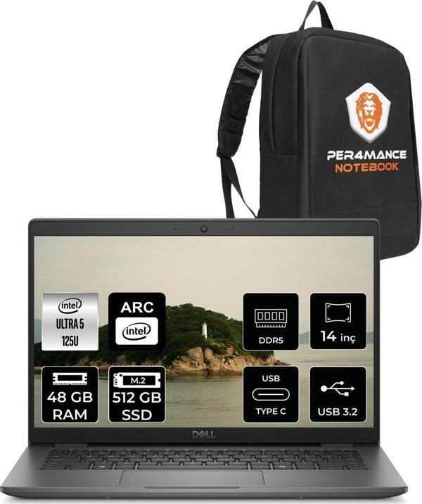 Dell Latitude 3450 Ultra 5 125U 48Gb 512Gb Ssd 14'' Fhd Fdos Taşınabilir Bilgisayar & Per4 Çanta - Image 1