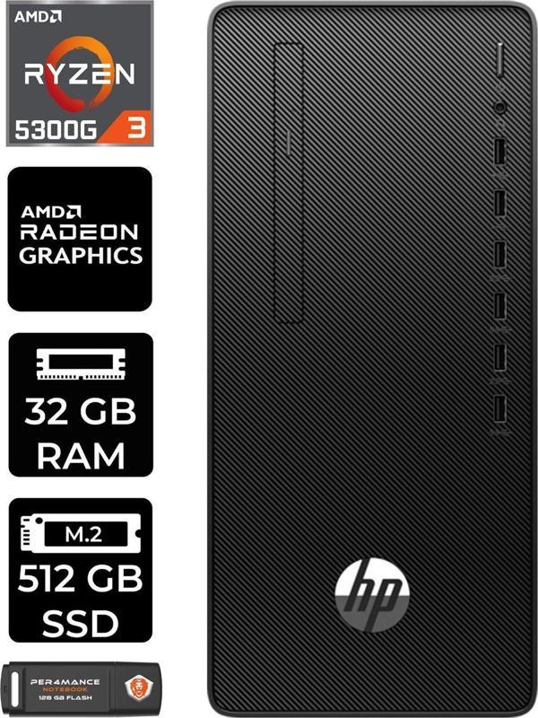 Hp Pro Tower 295 G9 E6D391Ea027 R3 5300G 32Gb Ram 512Gb Ssd Fdos Masaüstü Bilgisayar - Image 1