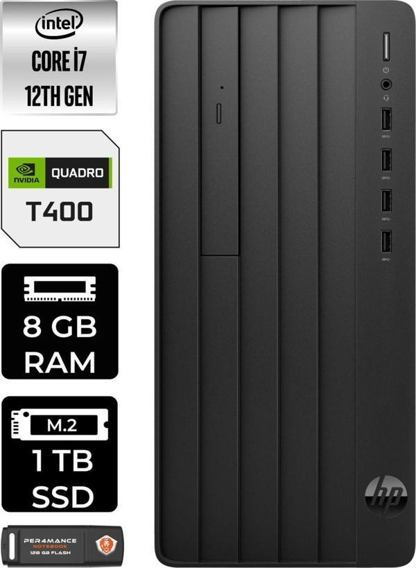 Hp Pro Tower 290 G9 E6D3A3Ea053 İ7 12700 8Gb Ram 1Tb Ssd T400 W11H Masaüstü Bilgisayar - Image 1