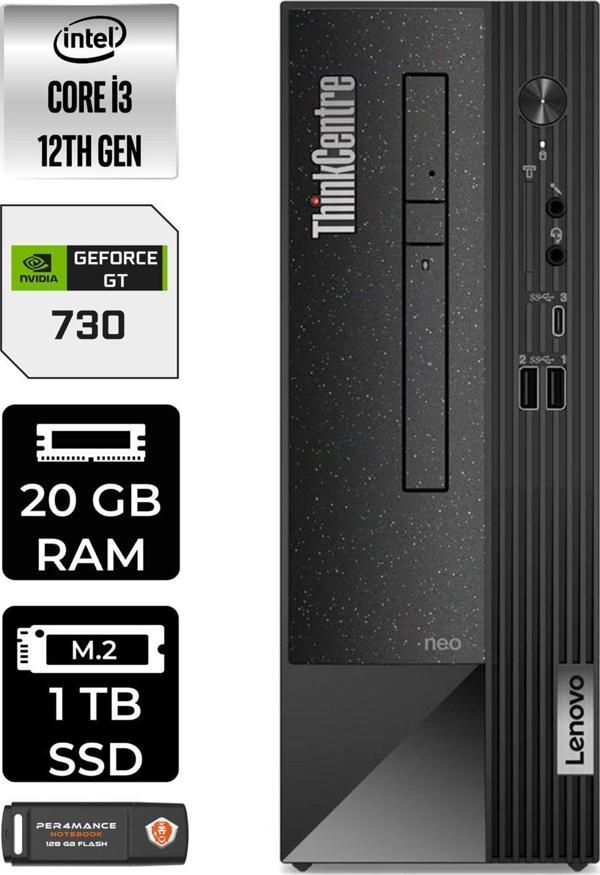 Lenovo Neo 50S 11Sx002Vtxe318 İ3 12100 20Gb Ram 1Tb Ssd Gt730 Fdos Masaüstü Bilgisayar - Image 1