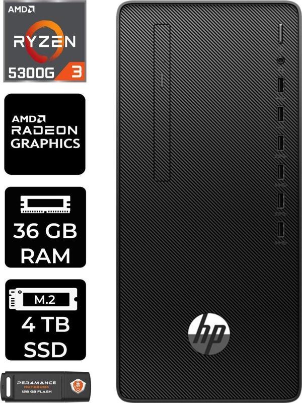 Hp Pro Tower 295 G9 E6D391Ea235 R3 5300G 36Gb Ram 4Tb Ssd Rx550 4Gb W11H Masaüstü Bilgisayar - Image 1
