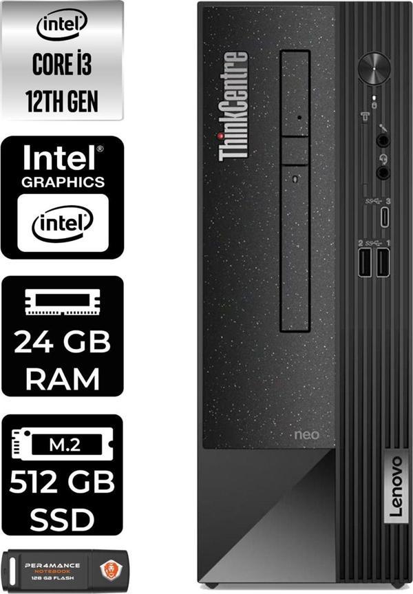Lenovo Thinkcentre Neo 50S İ3 12100 24Gb Ram 512Gb Ssd W11Pro 11Sx002Vtx Masaüstü Pc & Per4 Bellek - Image 1