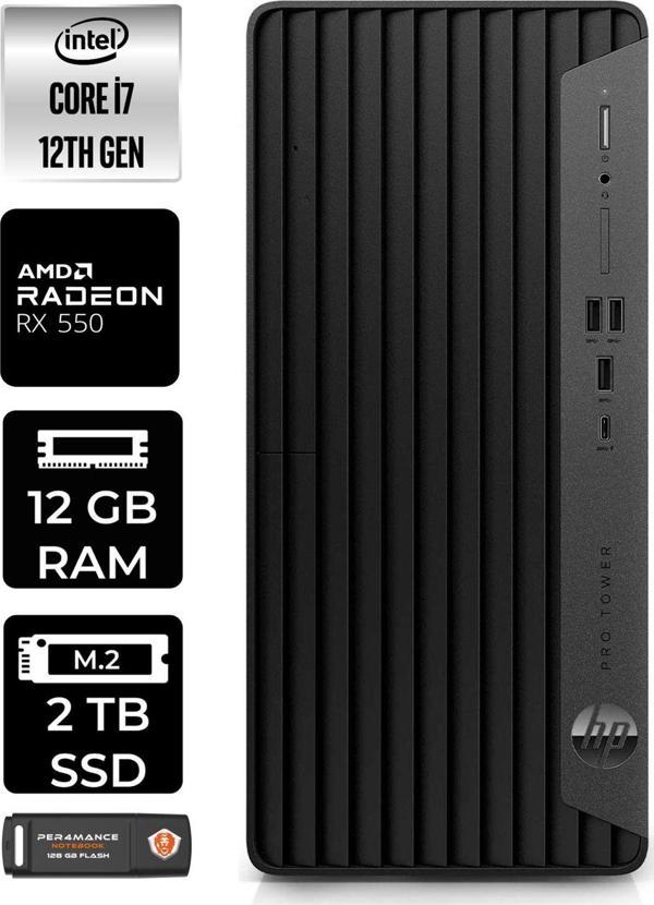Hp Pro Tower 400 G9 E6U3M9Ea159 İ7 12700 12Gb Ram 2Tb Ssd Rx550 4Gb Fdos Masaüstü Bilgisayar - Image 1