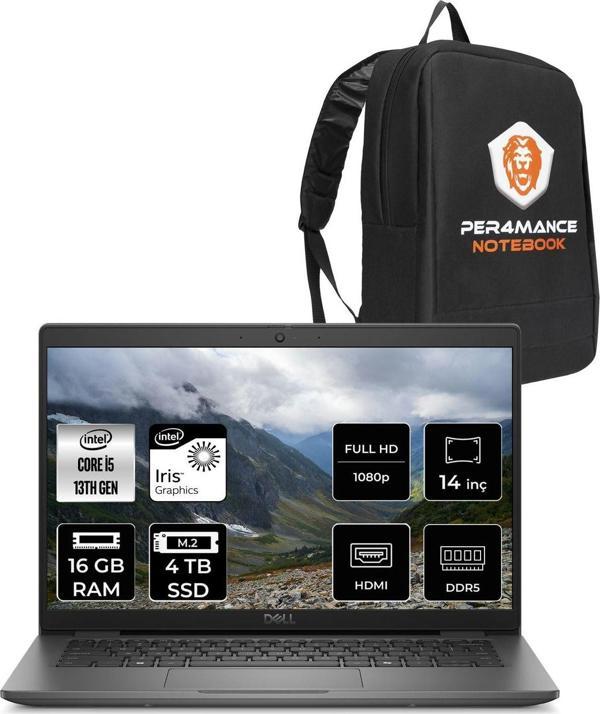Dell Latitude 3450 İ5 1335U 16Gb Ddr5 4Tb Ssd 14'' Ips Fdos Taşınabilir Bilgisayar & Per4 Çanta - Image 1