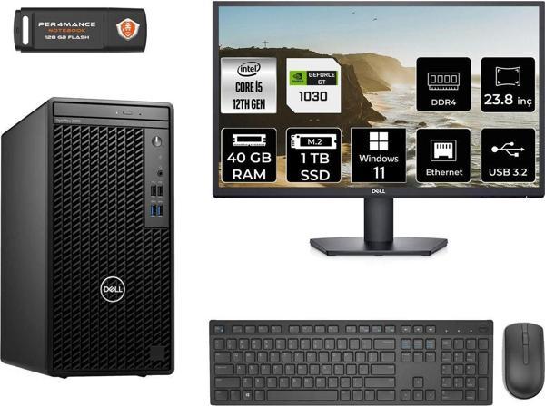 Dell Optiplex 3000Mt İ5 12500 40Gb 1Tb Ssd Gt1030 W11P N010O3000Mtac Masaüstü Pc & 23.8" Monitör - Image 1