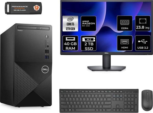 Dell Vostro 3910Mt İ5 12400 40Gb 2Tb Ssd Rx550/4Gb Fdos N7519Vdt3910 & Masaüstü Pc & 23.8" Monitör - Image 1