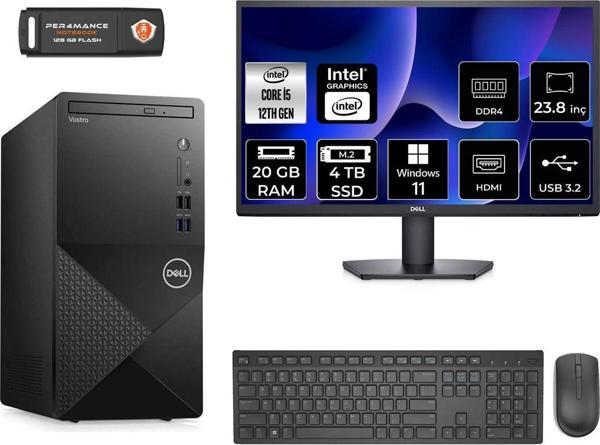 Dell Vostro 3910Mt İ5 12400 20Gb 4Tb Ssd Gtx1650 W11H N7519Vdt3910 & Masaüstü Pc & 23.8" Monitör - Image 1