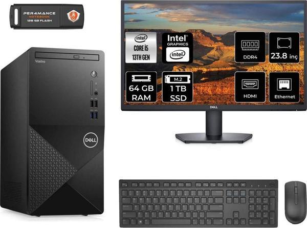 Dell Vostro 3020 İ5 13400 64Gb 1Tb Ssd Gt1030/4Gb W11H N2046Vdt3020Mtu Masaüstü Pc & 23.8" Monitör - Image 1
