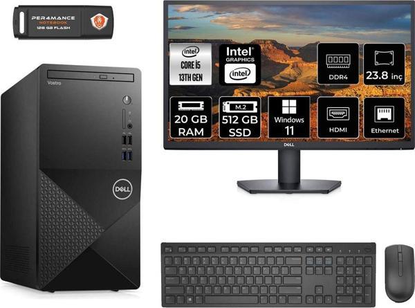Dell Vostro 3020 İ5 13400 20Gb 512Gb Ssd Gt1030/4Gb W11P N2046Vdt3020Mtu Masaüstü Pc & 23.8" Monitör - Image 1