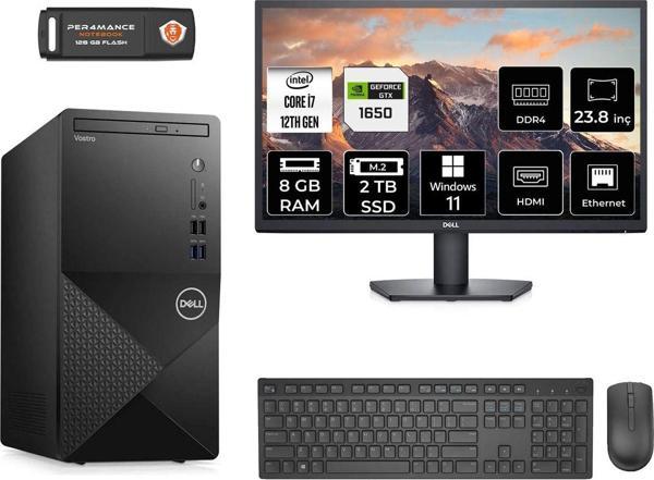 Dell Vostro 3910Mt İ7 12700 8Gb 2Tb Ssd Gtx1650 W11H N7598Vdt3910 Masaüstü Pc & 23.8" Monitör - Image 1