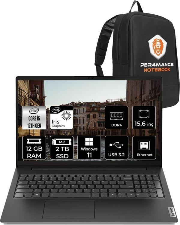 Lenovo Nb V15 G3 İ5-1235U 12Gb 2Tb Ssd 15.6 Fhd W11Home 82Tt00A6Tx + Per4 Çanta - Image 1