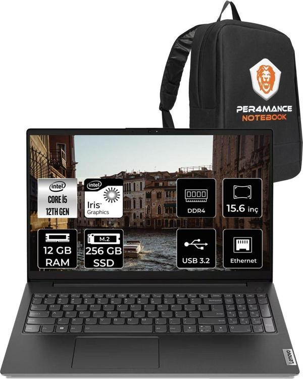 Lenovo Nb V15 G3 İ5-1235U 12Gb 256Gb Ssd 15.6 Fhd Fdos 82Tt00A6Tx + Per4 Çanta - Image 1