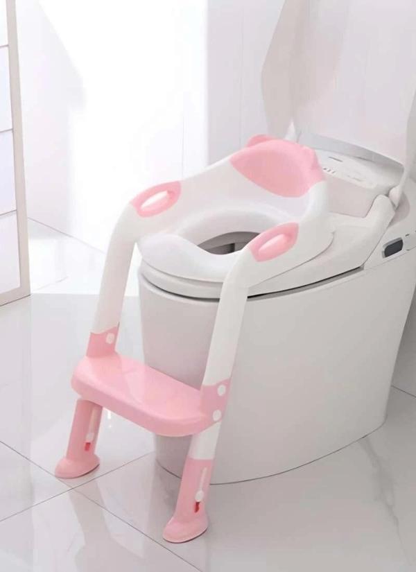 Softy Merdivenli Tuvalet Adaptörü - Çocuğunuz İçin Güvenli Ve Konforlu Tuvalet Eğitimi Pembe - Image 1
