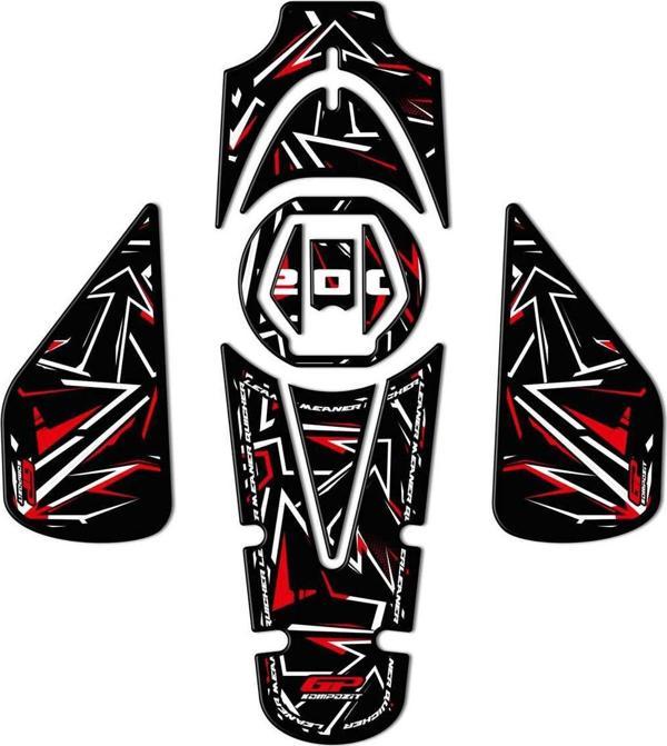 Gp Kompozit Tank Pad Set Kırmızı Bajaj Pulsar Ns 200 2011-2024 - Image 1
