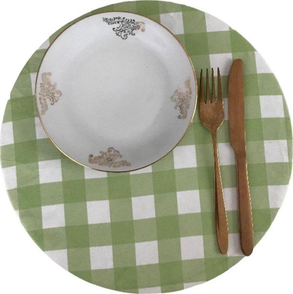 Sister Home Design Yeşil Pötikare, Dama Amerikan Servis, Kumaş Supla - Image 1