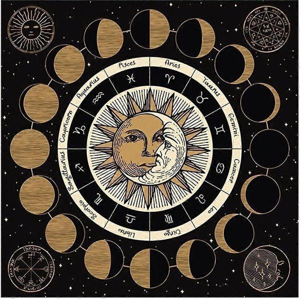 Sister Home Design Malzemeleri, Tarot Bezi Astroloji Tarot Duvar Dekoru, Kutsal Bez - Image 1