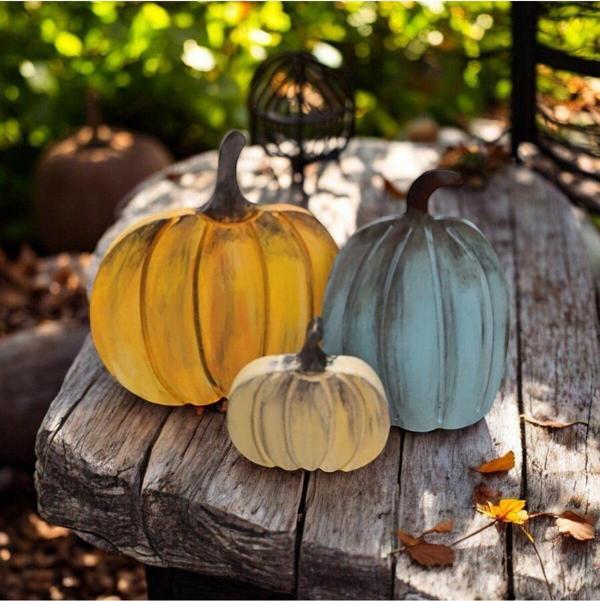 Sister Home Design Naturel Görünümlü Balkabakları Ailesi 3'Lü Set - Image 1