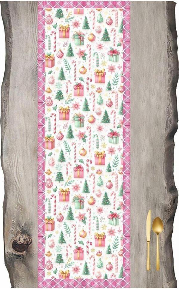 Sister Home Design Yılbaşı, Noel, Christmas Pembe Yılbaşı Ve Süsler Ranır - Runner - Image 1