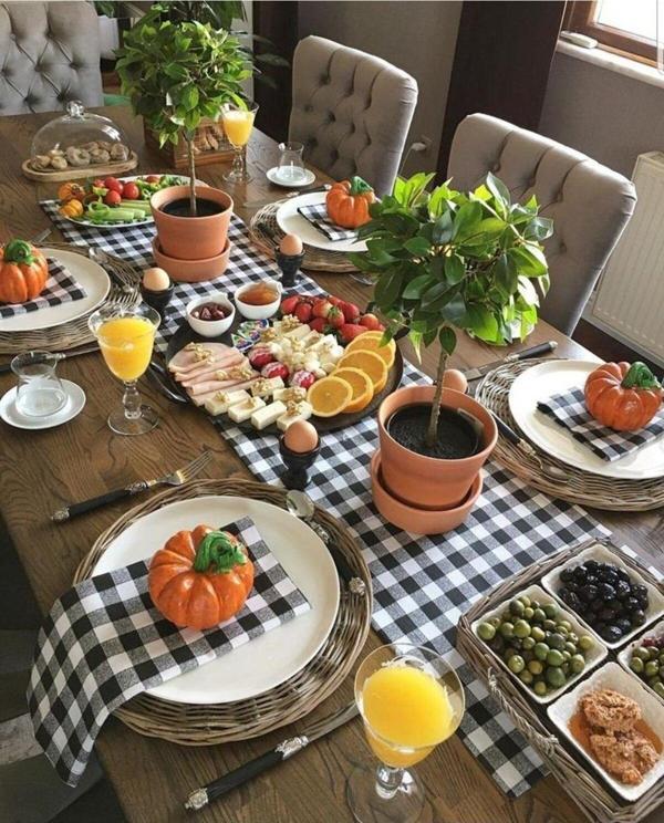 Sister Home Design Siyah Beyaz Pötikare, Ekose, Damalı Runner, Servis Örtüsü - Image 1
