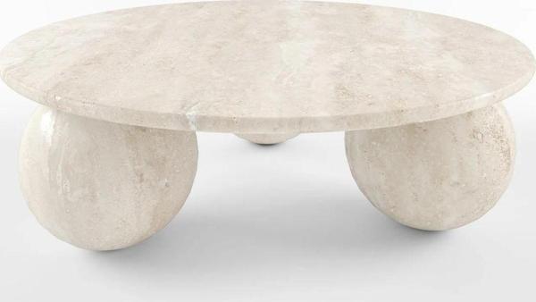 Modestmar Traverten Top Ayaklı Orta Sehpa 100Cm - Image 1