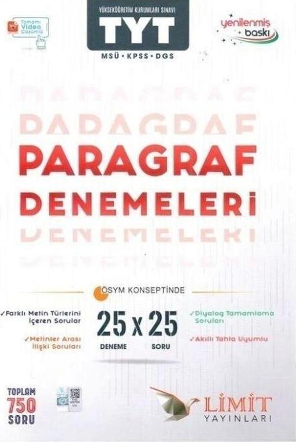 LİMİT TYT KORONOMETRE PARAGRAF DENEMELERİ - Limit Yayınları - Image 1