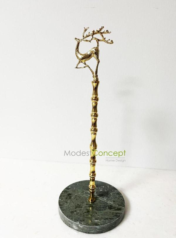 Modestmar Yeşil Mermer Havluluk Gold Uçan Geyik Verde Guatemala - Image 1