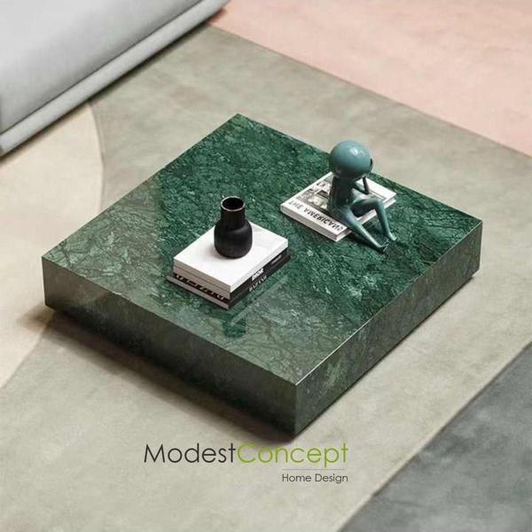 Modestmar Yeşil Mermer Orta Sehpa, Verde Guatemala Mermer Sehpa, Mermer Orta Sehpa - Image 1