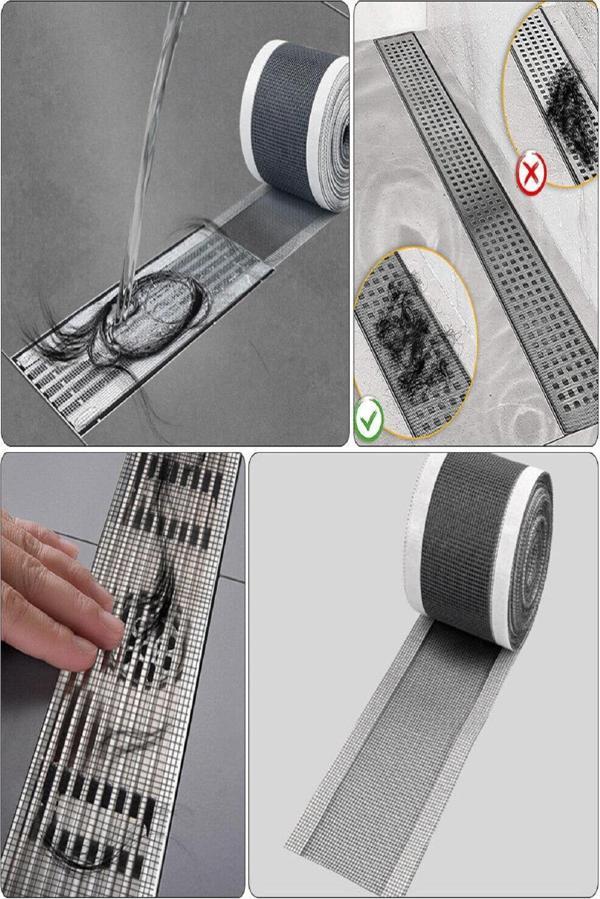 4 Metre Yapışkanlı Banyo Gider Koruyucu Saç Toplayıcı – Gider Böcek Koruyucu Gider Süzgeci - Image 1