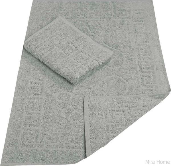 2 Li Banyo Ayak Havlusu %100 Pamuk 50X70 Cm Menesch Gri - Image 1