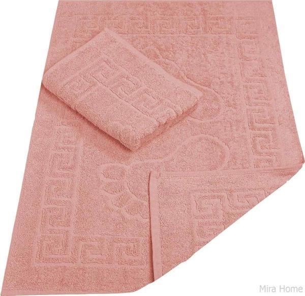 2 Li Banyo Ayak Havlusu %100 Pamuk 50X70 Cm Menesch Somon - Image 1