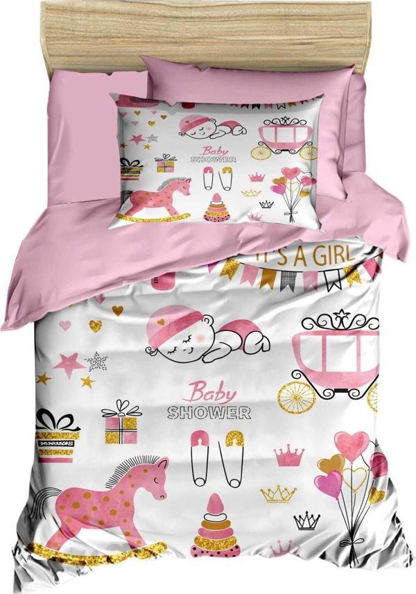 Dijital Baskılı 3d Pamuklu Yenidoğan Bebek Nevresim Takımı Happy Baby Shower - Image 1