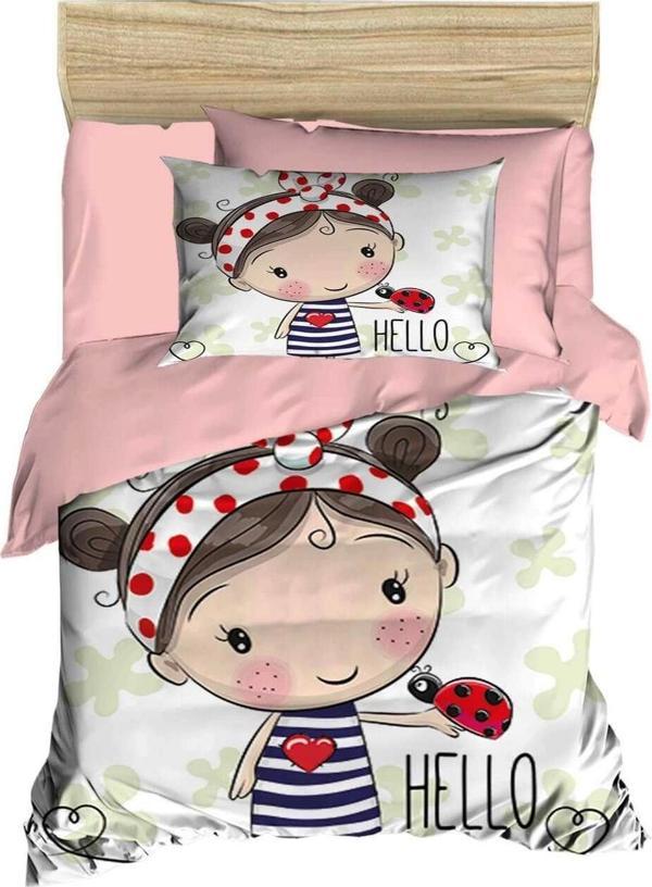 Dijital Baskılı 3d Pamuklu Yenidoğan Bebek Nevresim Takımı Hello Girl - Image 1