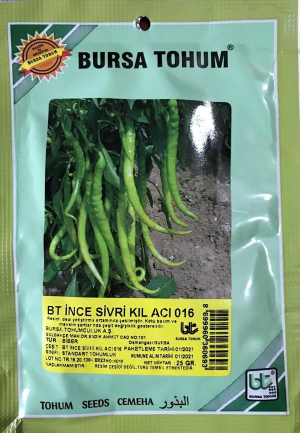 BİBER TOHUMU İNCE SİVRİ KIL ACI (25 GR 3000 ADET TOHUM) - Image 1