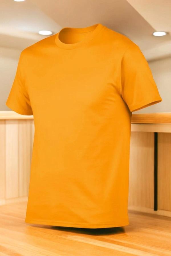 Unisex Sarı Basic T-sihrt - Image 1