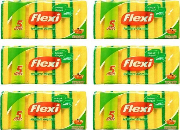 Flexi Oluklu Bulaşık Süngeri 5 li x 6 Adet - Image 1