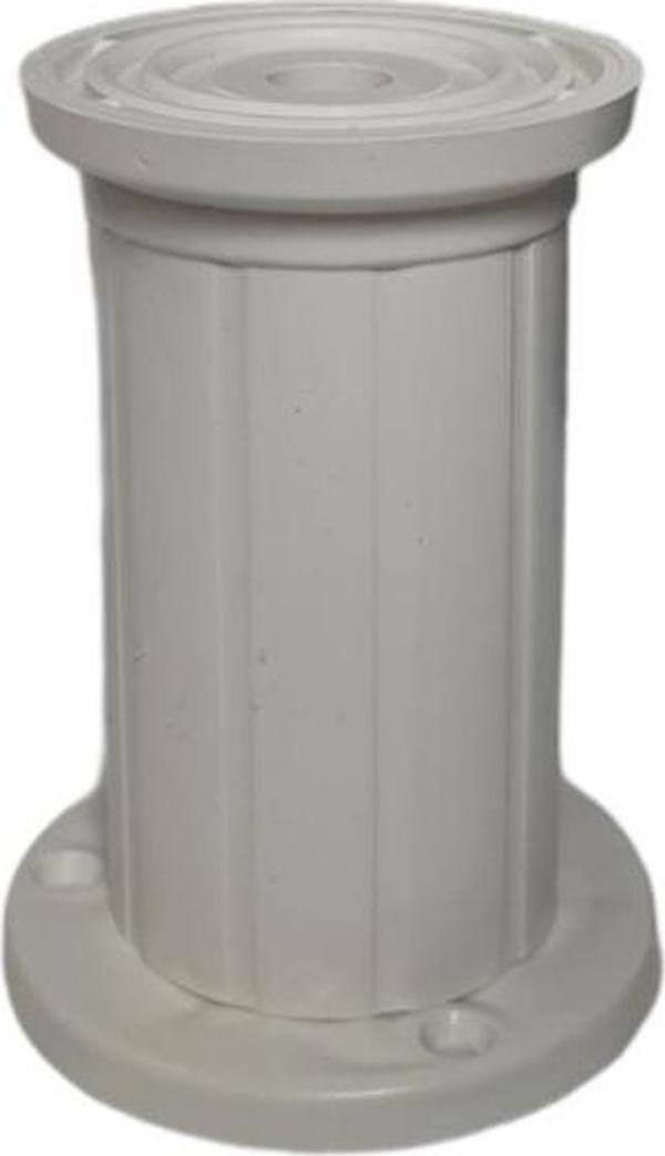Nobel Delta Çizgili Plas. Mobilya Ayağı Beyaz 10cm - Image 1