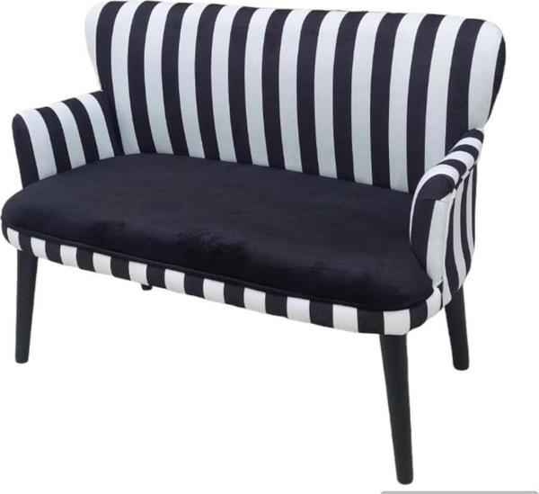 Garden House İkili Ahşap Ayaklı Siyah Beyaz Zebra Kumaşlı Berjer, Ofis Koltuk Takımı Çay Seti Koltuk 2'Li - Image 1
