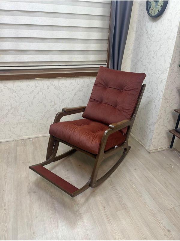 Asedia Kontes Ceviz Kiremit Dolgu Minderli Sallanan Sandalye Dinlenme Koltuğu  - Image 1