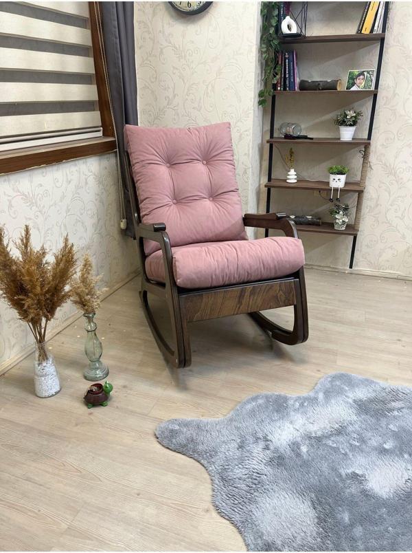 Asedia Kontes Pembe Sallanan Sandalye Baba Koltuğu Okuma Koltuğu - Image 1